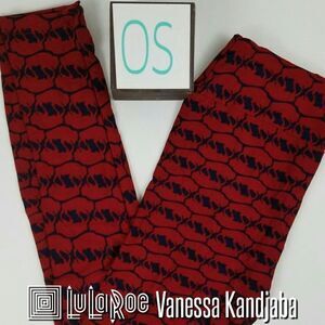 LuLaRoe OS Leggings Red Navy Buffalos NEW